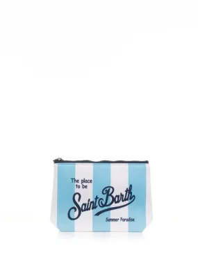 Aline clutch bag with white and blue stripes
